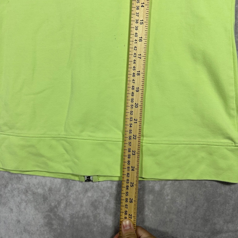 Talbots Womens M Lime Green Full Zip Mock Neck Gingham Trim Jacket Athletic - Picture 5 of 5